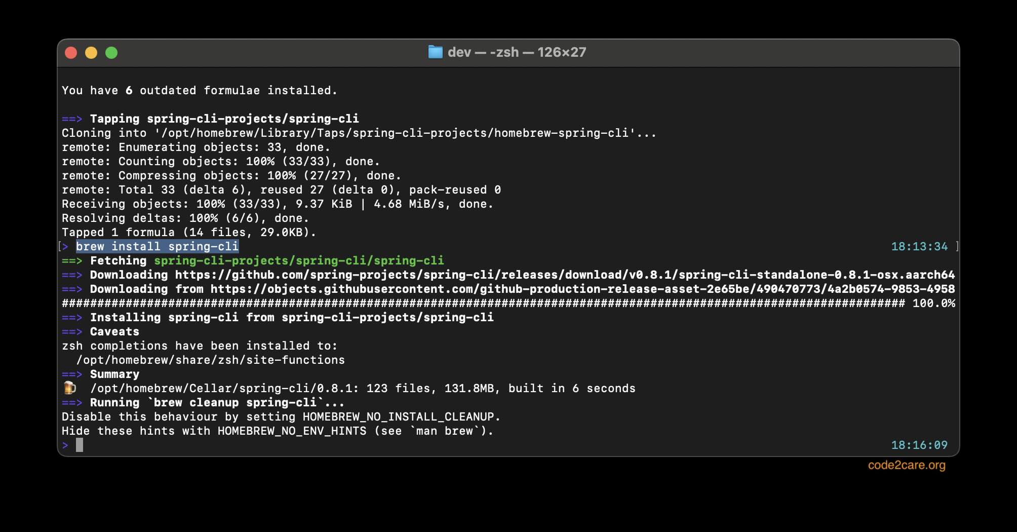 How to install Spring CLI using Mac Terminal